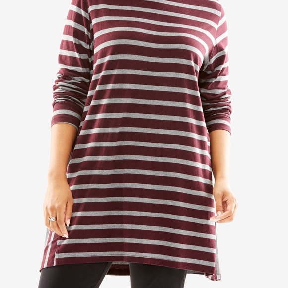 Stripe Mockneck Tunic (Sizes Left: 3x) - Picture 2 of 3